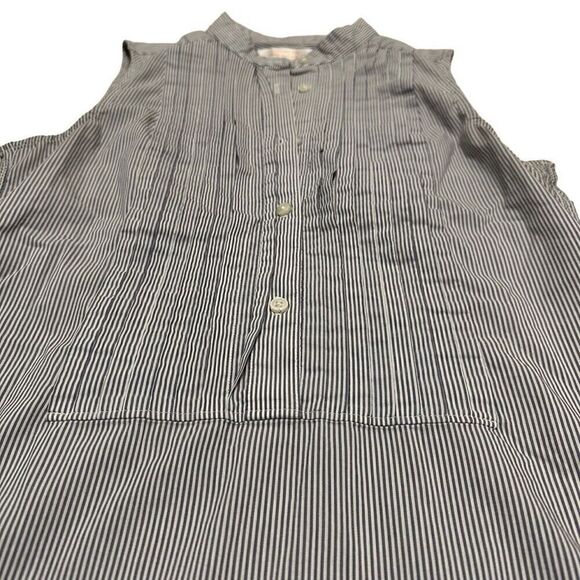 Steven Alan Uniqlo Light Blue White Pintuck Micro Stripe Sleeveless Shirt XS - Picture 6 of 6